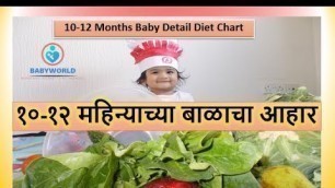 '१०-१२ महिन्याचा बाळाचा आहार | 10-12 Months BabyDiet Chart | Food To void Till One Year'