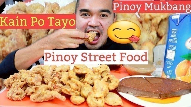 'Filipino Street Food Mukbang(Crispy Chicken Skin at Kikiam Tuna)'