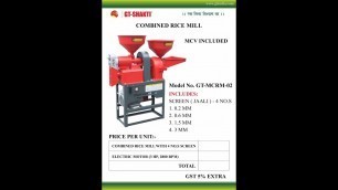 'GT SHAKTI | PORTABLE COMBINE RICE MILL'