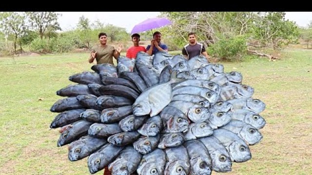 '60 FISH RAIN FRYING IN WILD | COOKING FISH FRY | FOOD FOR POOR |'