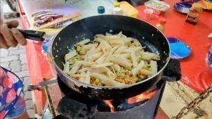 'Indian Roadside Creamy Pasta | Cooked Over a Coal | Indian Street Food'