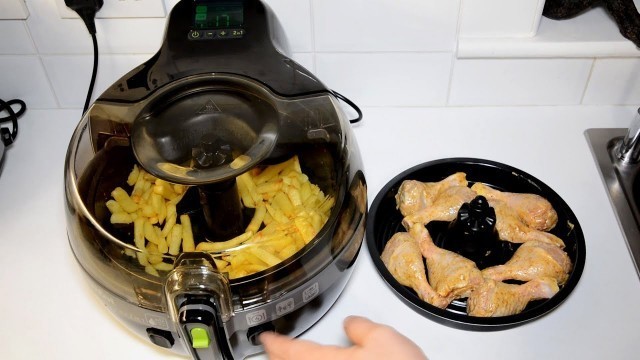 'Tefal Actifry 2 in 1 frying chips and chicken'