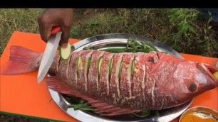 'Steaming a 12 Pound Red Snapper - Steaming a Big Fish - Steaming a Fish in Our Village'