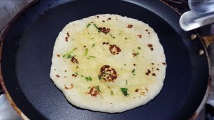 'Garlic Naan On Frying Pan- Garlic Naan in Stove Oven Recipe By Rakhshanda'