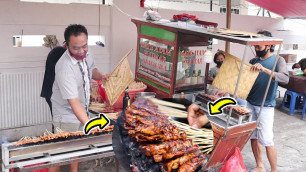 'ONE OF THE BEST CHICKEN SATAY (SATE AYAM) - INDONESIAN STREET FOOD'