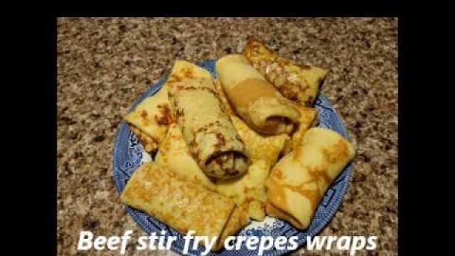 'Beef stir fry crepes wraps !#crepes #food #cooking #frying #yum #yummy #tasty #meal #fryfood#wraps'