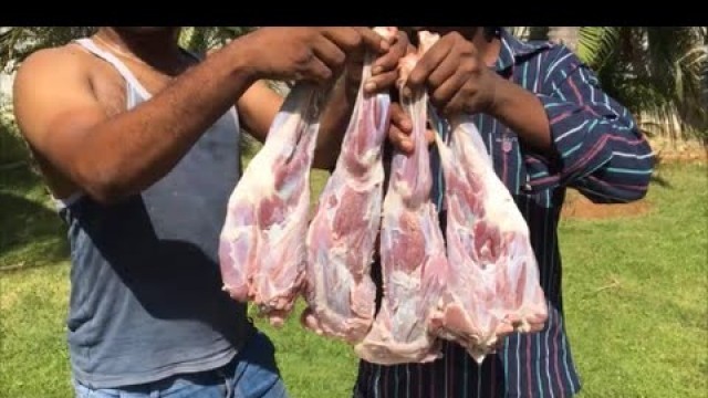 'Deep Frying Big Legs in My Village - Cooking for our cousins -  Deep Frying 4 Goat Legs'