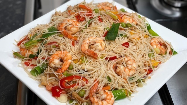 'Stir fry Rice Noodles with Shrimp | 10 minute dinner recipes'