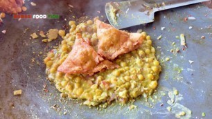 'TAWA SAMOSA CHAAT | Indian Street Food'