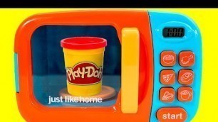 'Just Like Home Microwave Oven Toy Review - Make Play Doh Food - Videos For Kids'