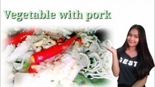 'Mix vegetables with pork |Khmer Food|By Realveasna Food videos'