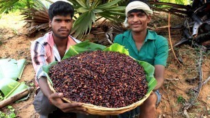 'Tamarind seeds frying, soaking and eating in my village | village food taste'