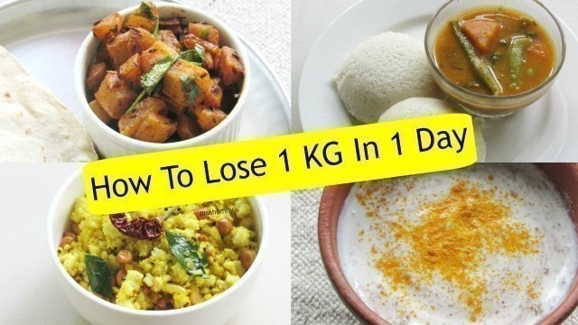 'How To Lose Weight 1 Kg In 1 Day - Diet Plan To Lose Weight Fast 1 kg In A Day -  Indian Meal Plan'