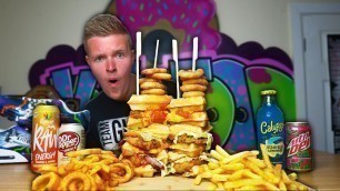 'THE WONDER WAFFLE BURGER CHALLENGE! | Man Vs Food'