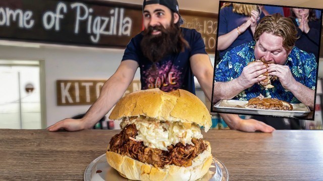 'THE PIGZILLA CHALLENGE | GIANT PULLED PORK SANDWICH FROM MAN V FOOD | DIY | BeardMeatsFood'