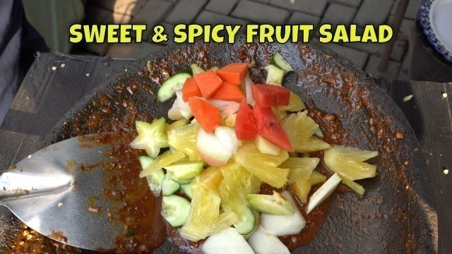 'Rujak Uleg | Indonesian Traditional Fruit Salad | Indonesian Street Food'