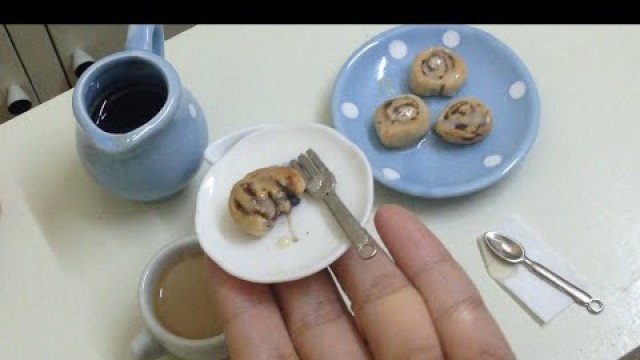 'Miniature Food Cooking: Tiny Cinnamon Roll (mini food)  (edible tiny food)'