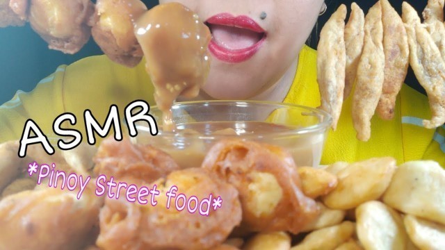 'PINOY STREET FOOD (kwek kwek, kikiam, Fish ball) ASMR  (EATING SOUNDS ONLY)'