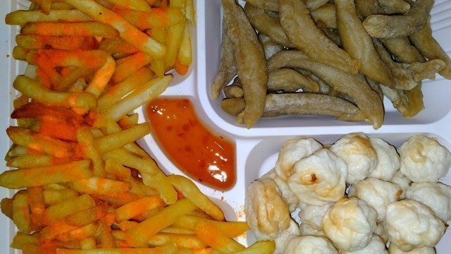 'COOKING STREET FOODS|Fries,squidball,kikiam,'