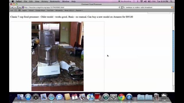 'Craigslist Used Food Processor For Sale by Owner - Black and Decker and Cuisinart'