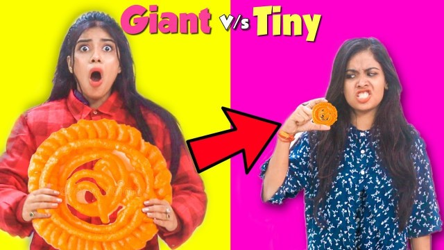 'We only ate GIANT & TINY Food for 24 hours!! Part 2 