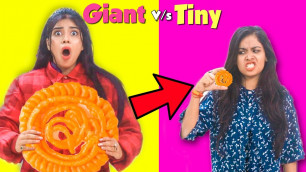 'We only ate GIANT & TINY Food for 24 hours!! Part 2 