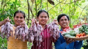 'Yummy Crispy Frying Quail Recipe - Cooking Bird in the Rural and Sharing Foods'