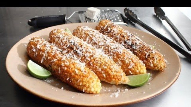 'Mexican Grilled Corn \"Elote\" - Corn with Chili Lime Mayo & Cotija Cheese'