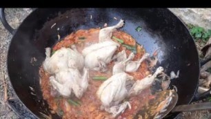 'Full chicken kulambu - Cooking a entire chicken - My Village My Food'