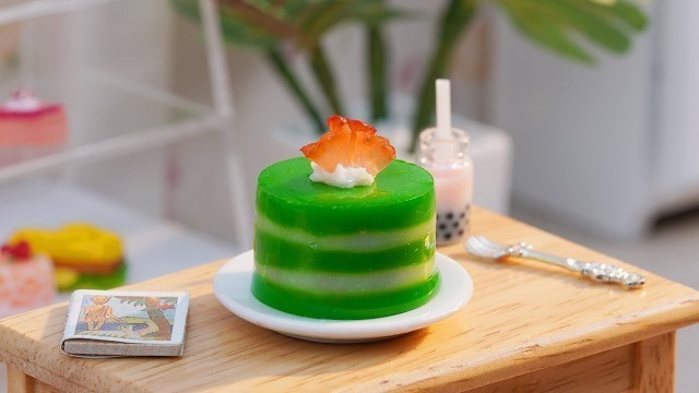 'ASMR - Miniature Green Jelly Decorating | Tiny Food Cooking | Tiny Cakes'