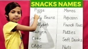 'Learn Snacks Names In English | Junk Food Name | Fast Food Name | #rsgauri'