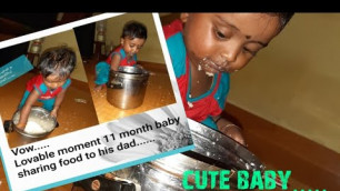 '11 month baby evlo cute ah sapdranga and food share panratha parungalen...../ Cute  baby...'