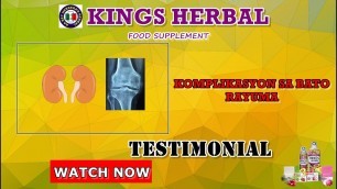 'REH Kings Herbal Food Supplement Testimonial- Komplikasyon sa Bato At Rayuma'