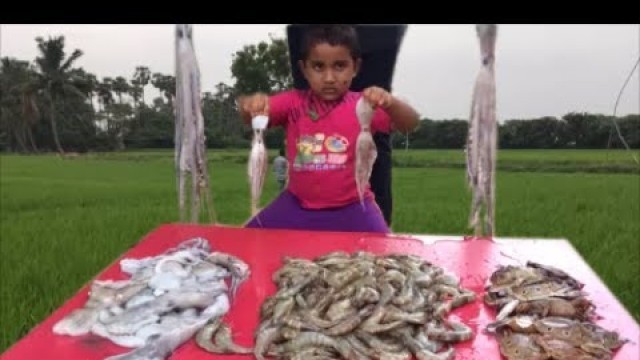 'Cooking Sea Food Gumbo For Our Village - Trying to Cook SeaFood Gumbo with Octopus, Prawns and Crabs'