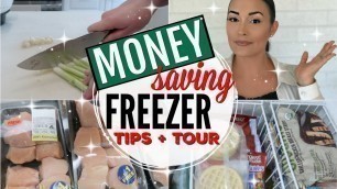 'HOW TO SAVE MONEY FREEZING FOOD + GROCERIES ● WHAT\'S IN MY FREEZER TOUR + FREEZER STASH'