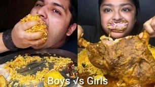 'INDIAN MUKBANGERS TAKING EXTREMELY BIG BITES GIRLS VS BOYS | FOOD EATING VIDEOS @MukBomb'