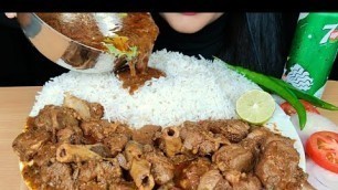 'ASMR:MUTTON CURRY+WHITE RICE+SALAD+MEAT CURRY *FOOD EATING VIDEOS* SPICE ASMR'