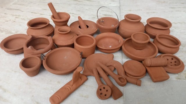 'Unboxing cooking urvi terracotta l utensils l clay kitchen set online l Mini food l tinyfood l'