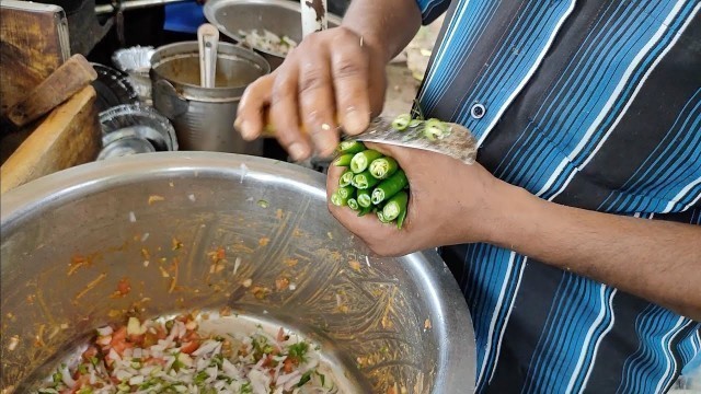 'Extremely Sharp Cutting | Chole Full of Green Chilli | Indian Street Food'