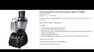 'BLACK+DECKER: 8 cups Food Processor, BLACK'