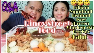 'Pinoy street food mukbang | balut, squidball, kikiam, fishball,kwek2x,isaw,'