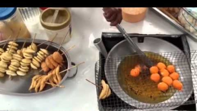 'Street food of the Philippines. Fish balls, tokneneng and kikiam'