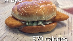 'Calories in fast food fish sandwiches'