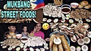 'MUKBANG STREET FOOD |burger|  lumpiang gulay | kikiam| fishball MUKBANG PINOY|street foods filipino'