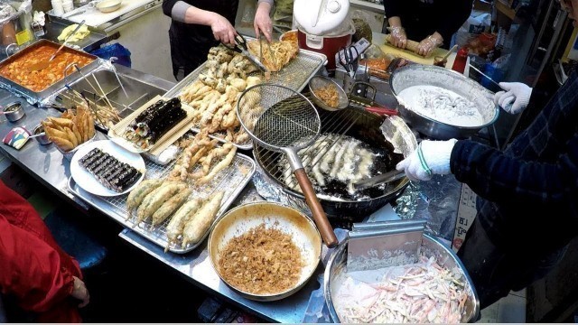 'Korea Street Food. Frying Paradise and More in Mangwondong Food Market, Seoul'