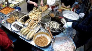 'Korea Street Food. Frying Paradise and More in Mangwondong Food Market, Seoul'