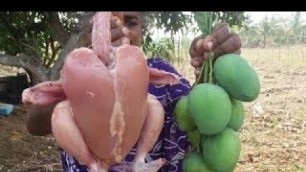 'Green Mango Chicken by My MOM in My Village Food Money Food'