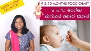 '9 & 10 ತಿಂಗಳು ಶಿಶು ಆಹಾರ ವಿಧಾನ | Baby Food Chart 