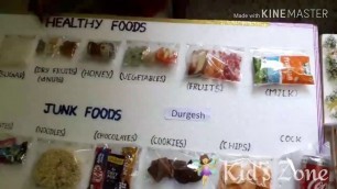 'Healthy Foods and Junk Foods| project for students'