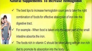 'Diet Tips And Natural Supplements To Increase Hemoglobin Count'